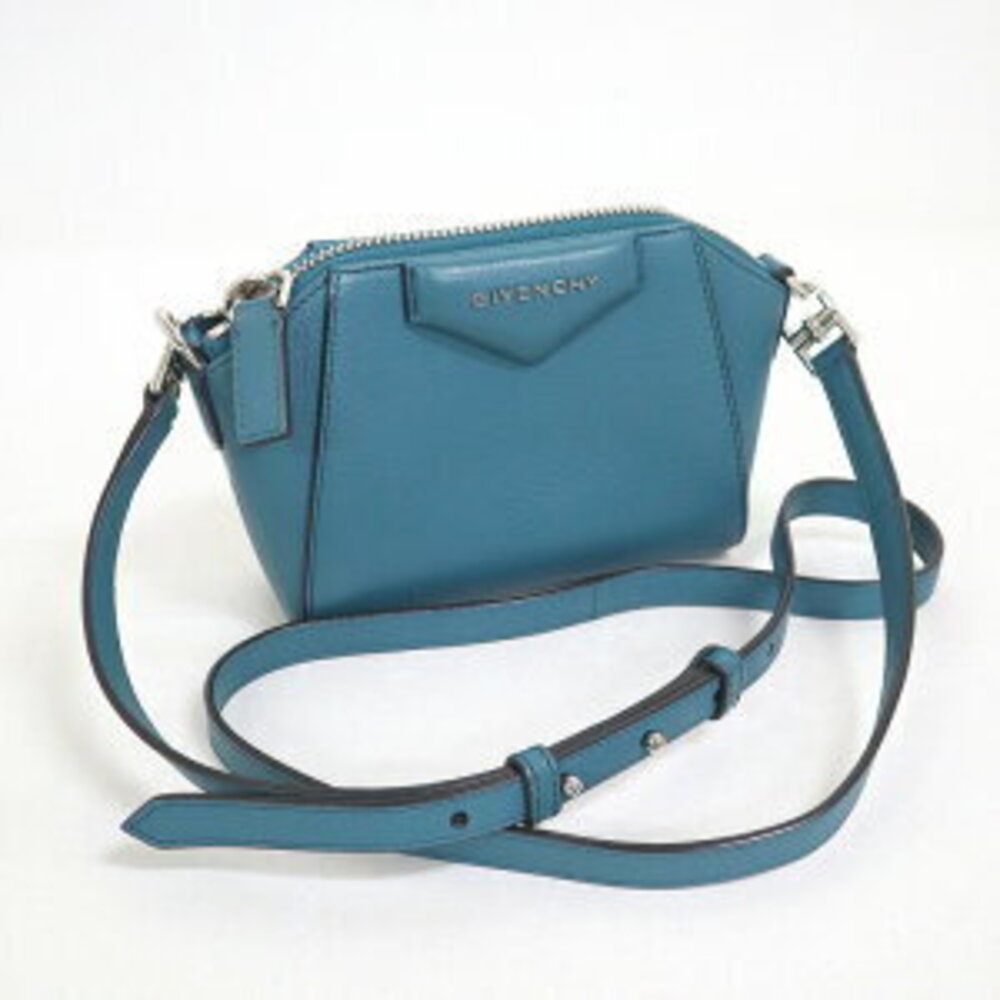 GIVENCHY Antigona Shoulder Bag Blue Leather KUCash